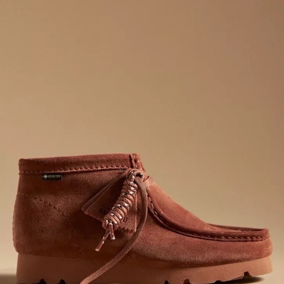 Anthropologie Clarks Wallabee Boots Mocha Bisque Suede Lace Up EVA Midsole - Picture 10 of 11